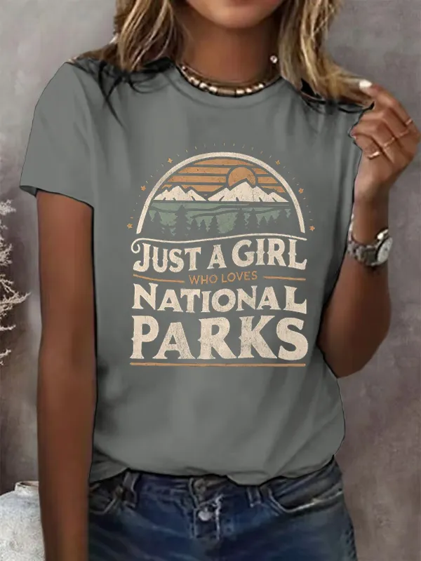Just A Girl Who Loves National Parks Comfort Colors T-Shirt