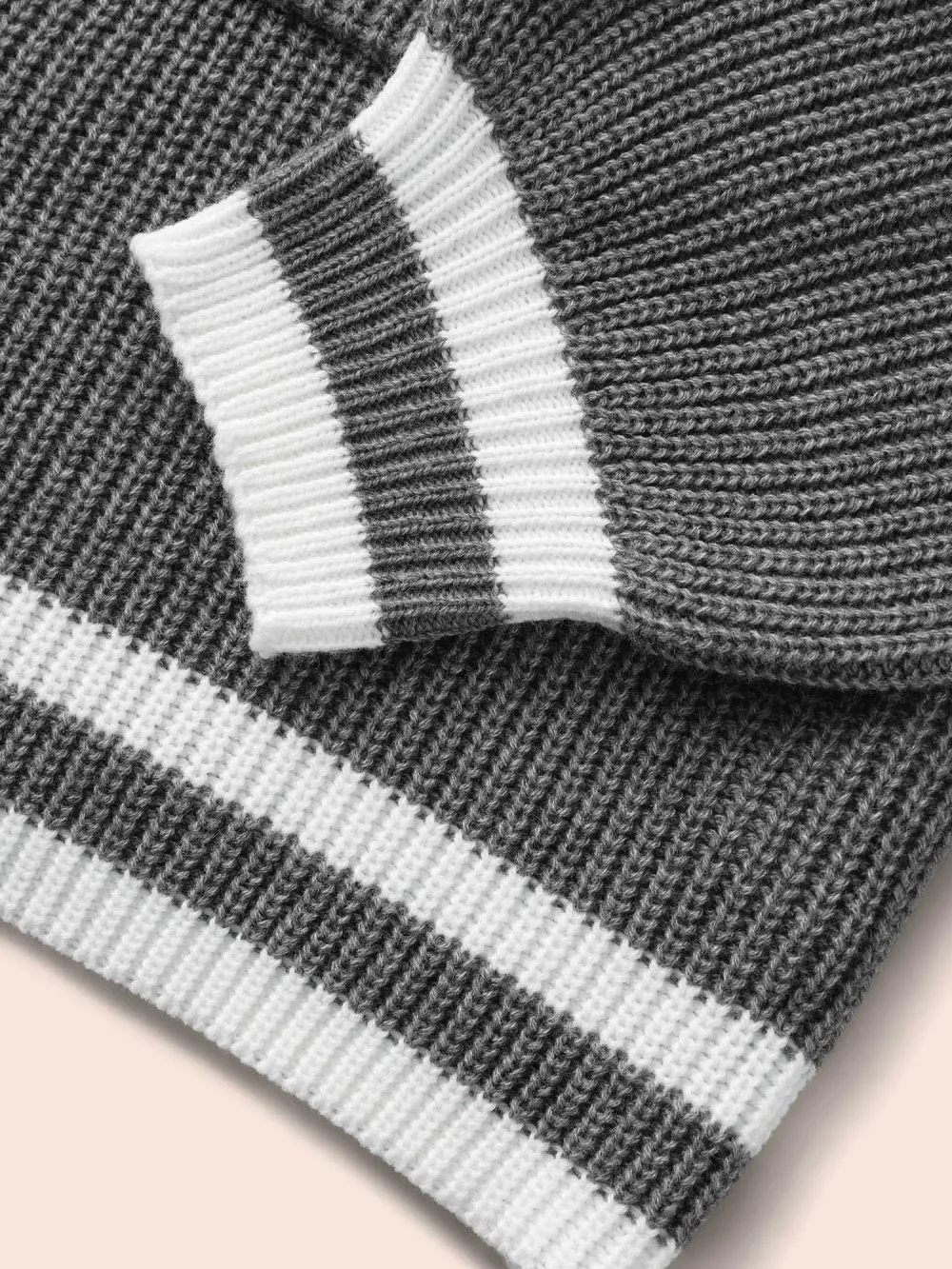 Texture Striped Patchwork Patched Pocket Cardigan