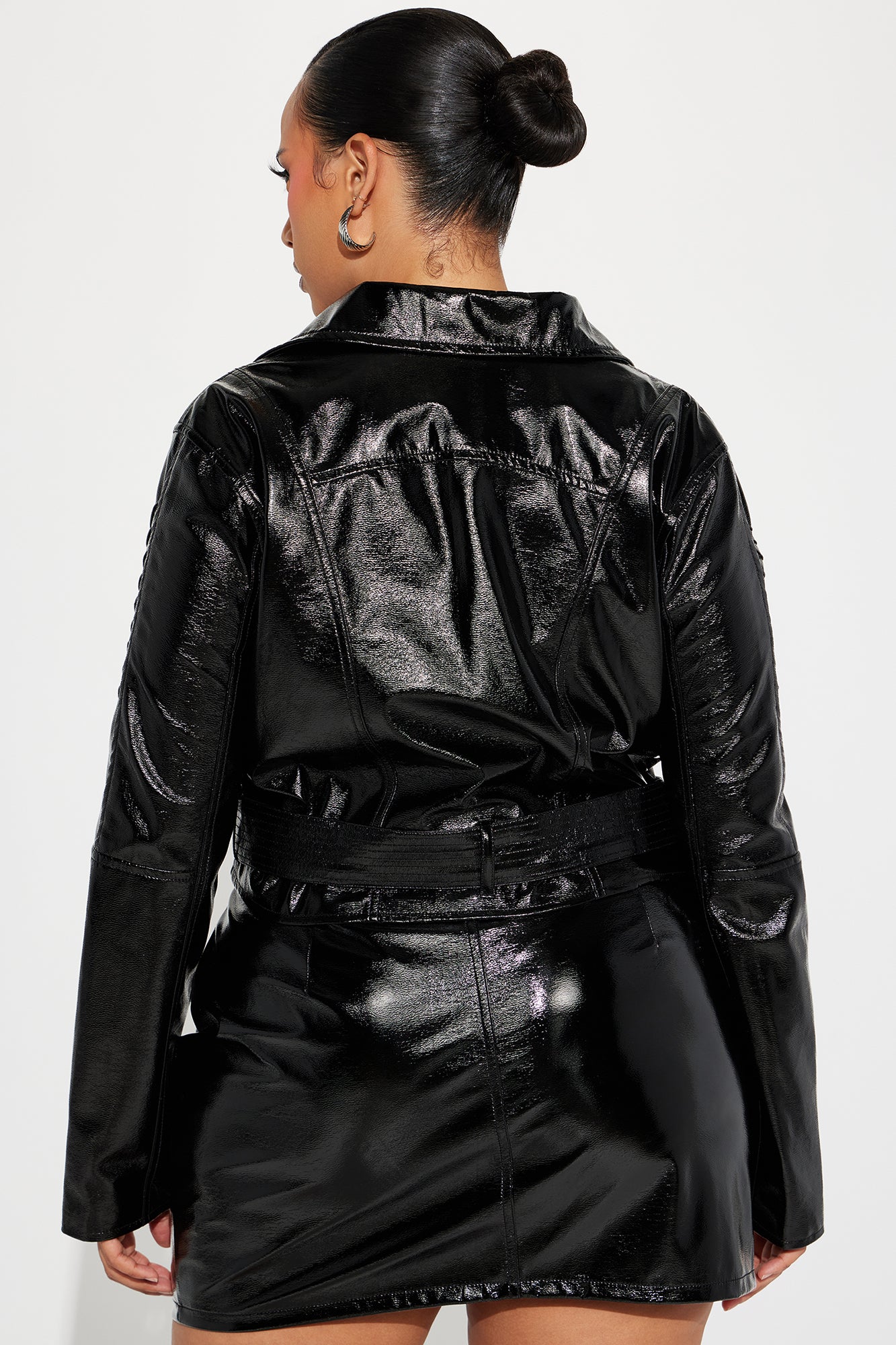 Mainstage Moment Faux Leather Skirt Set - Black