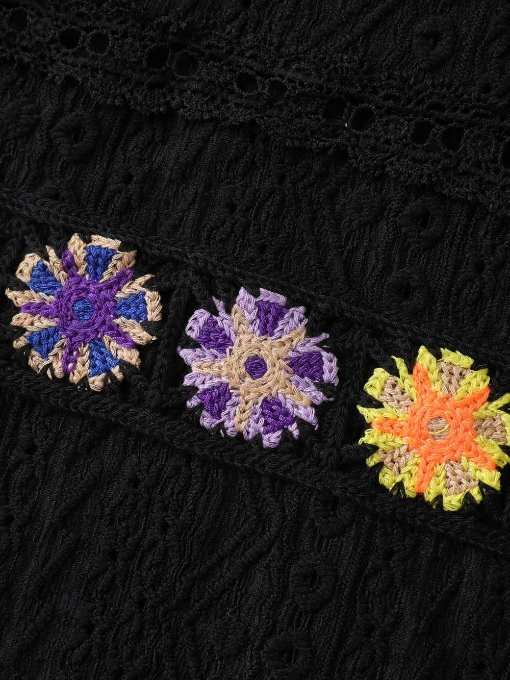 Floral Lace Trim Textured T-Shirt