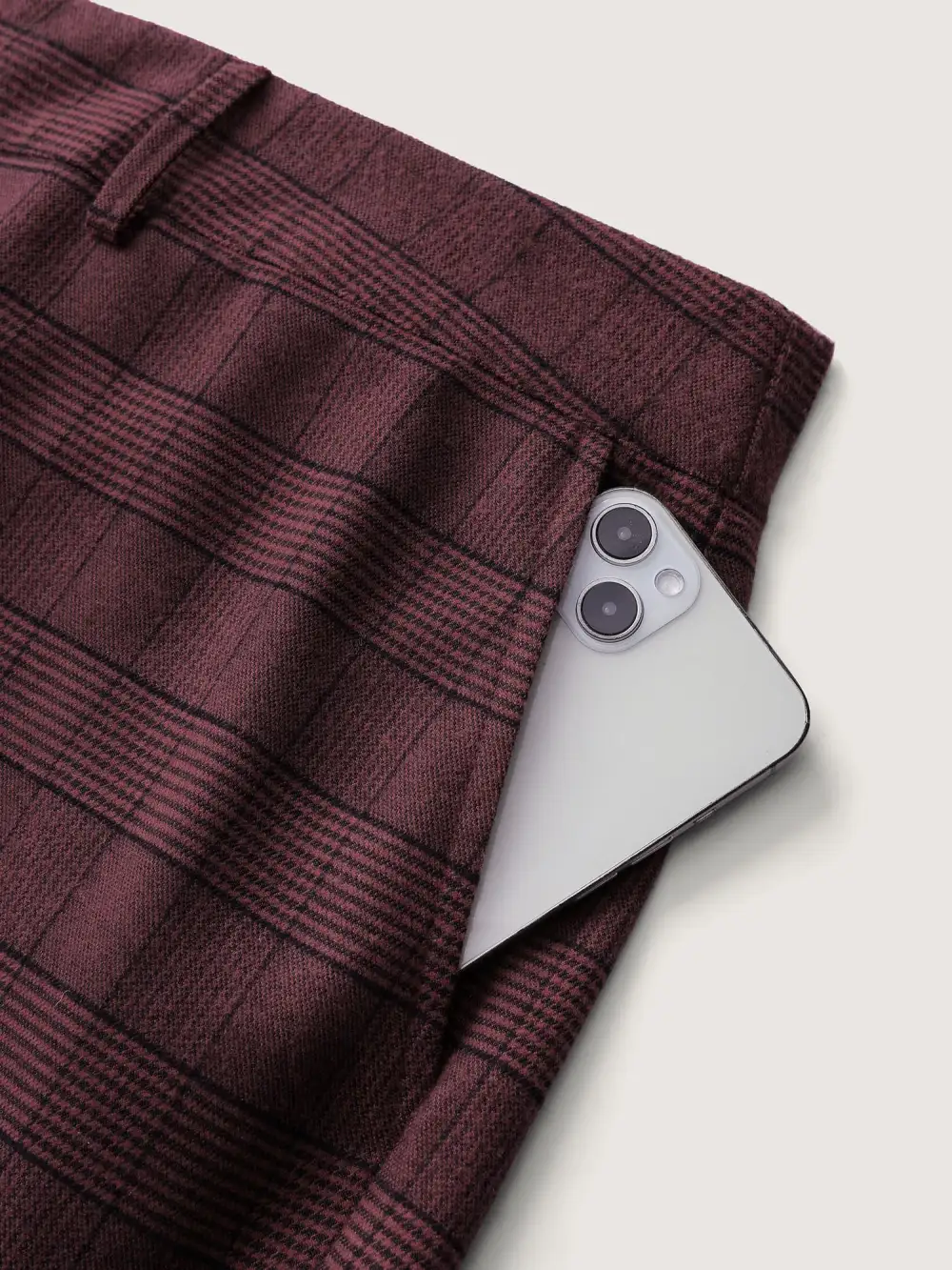 Checkered Stretchy Waist Pants