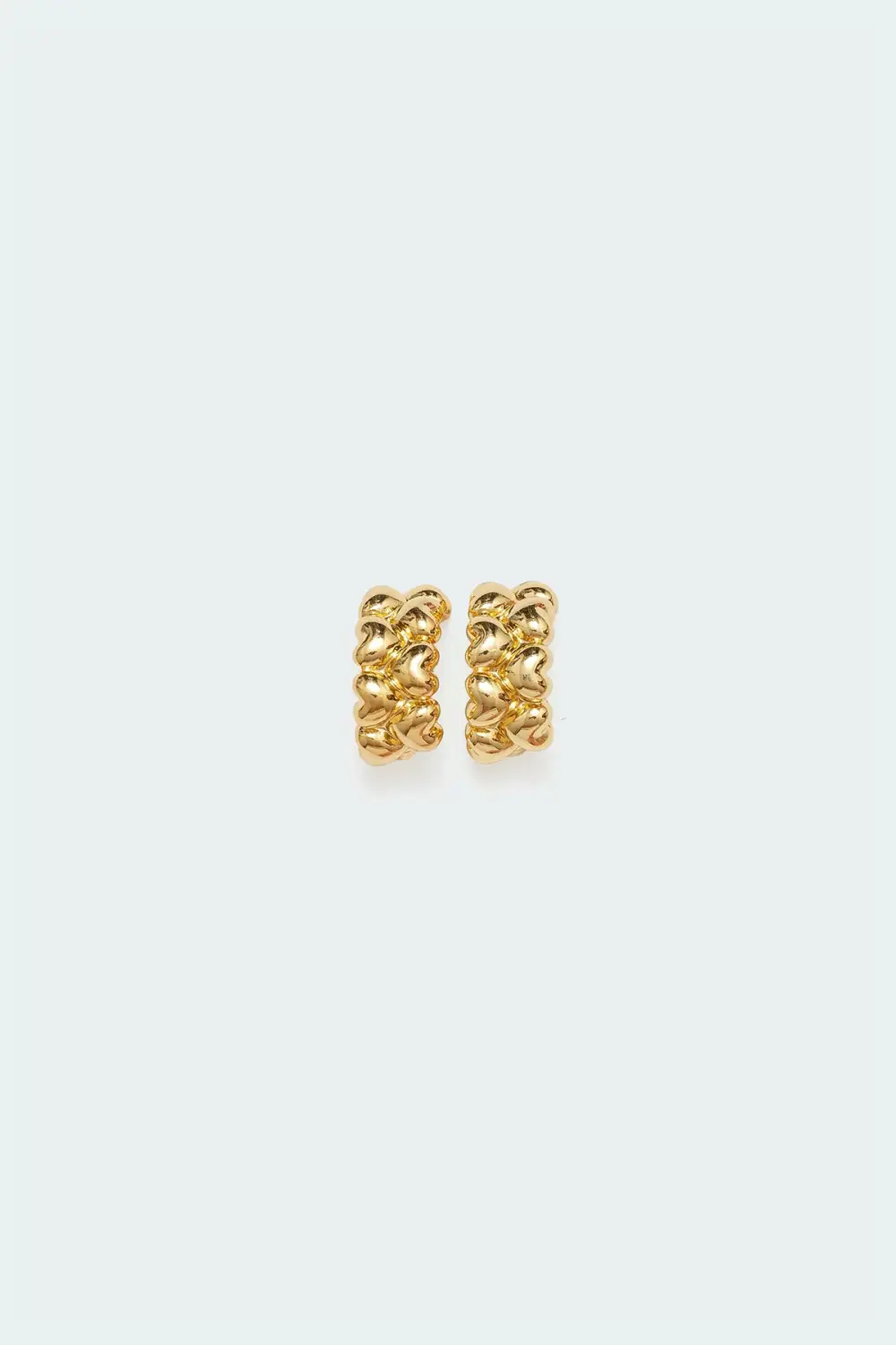 Clustered Hearts Hoop Earrings