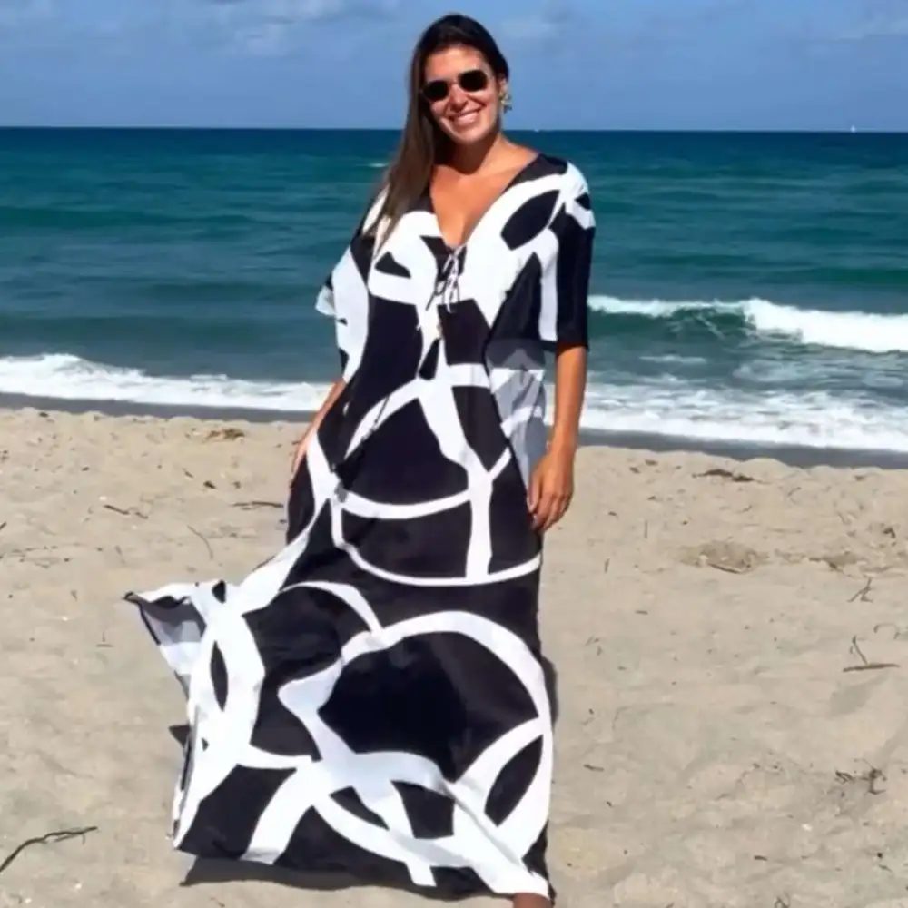 Coco Bella Silk Mix Front Tie Kaftan 12-20-More designs available