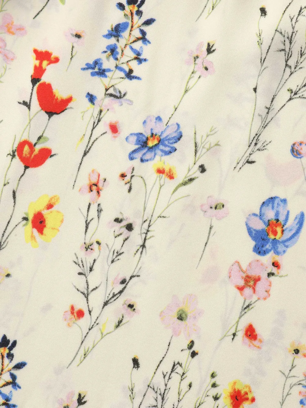 Branch Floral Print Notched Collar Blouse