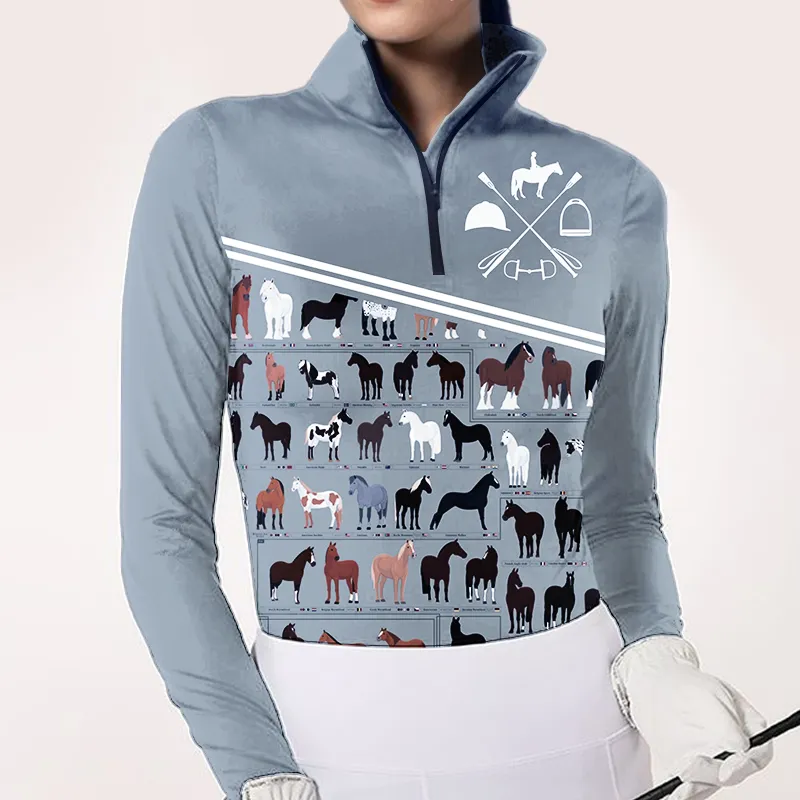 Women's Riding Style Print Long Sleeve Casual Shir