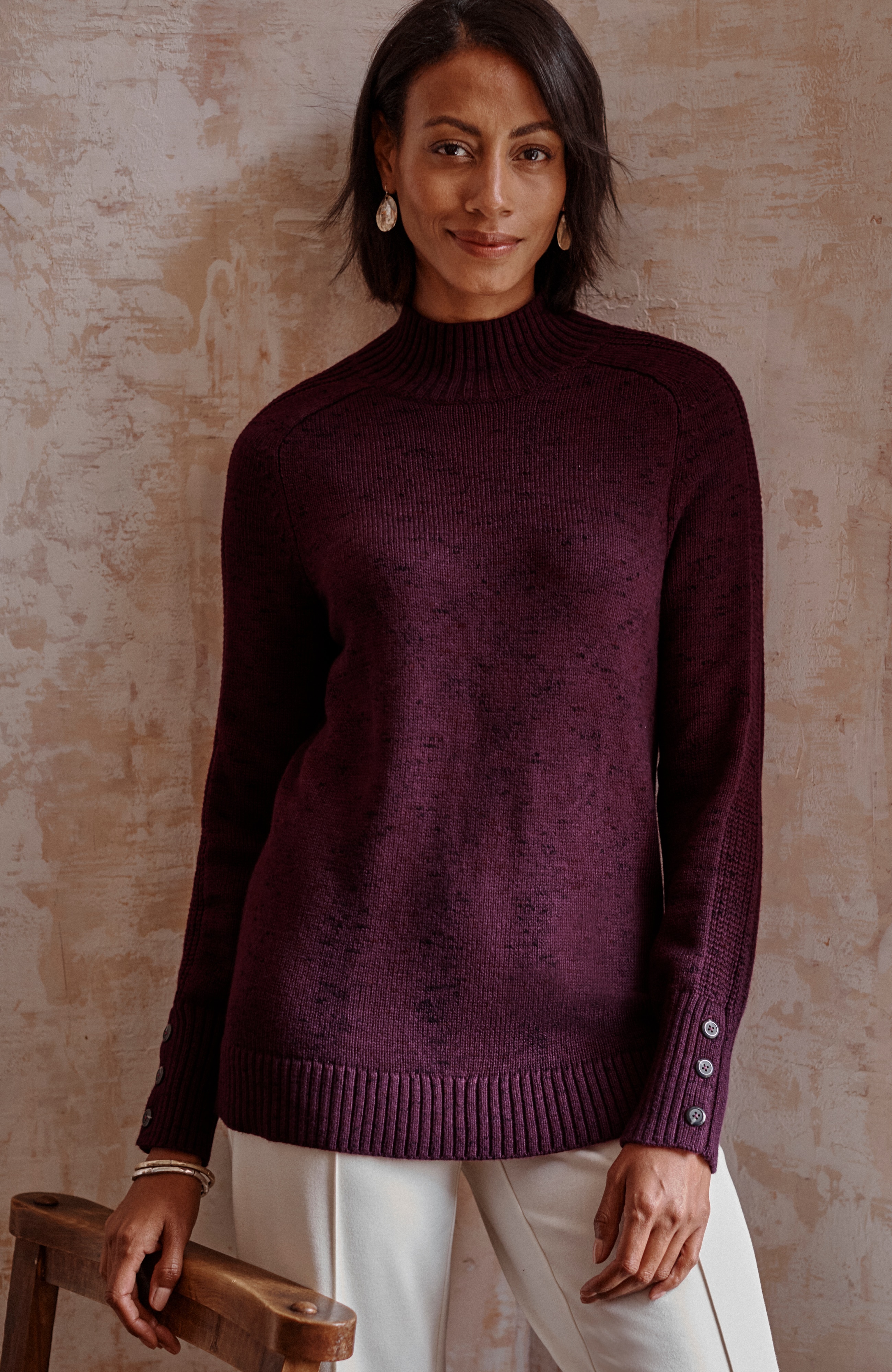 Wearever Button-Cuffed Sweater