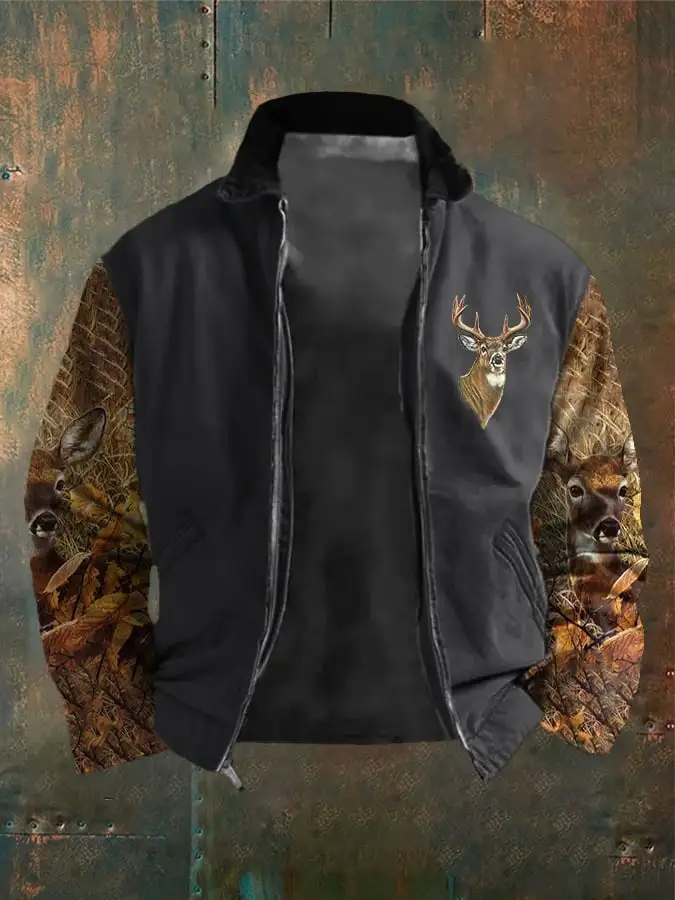 Men's Western Elk Outdoor Lapel Jacket