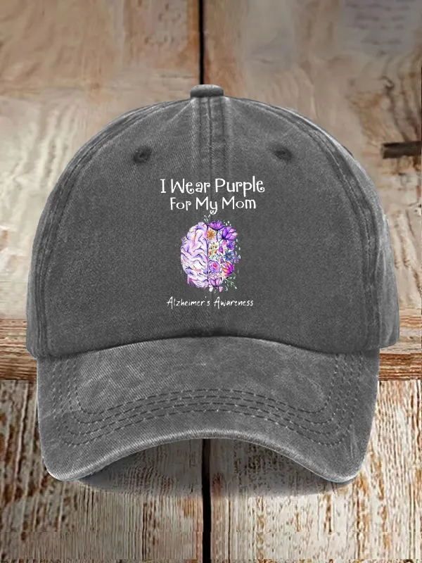 I Wear Purple For My Mom Alzheimer'S Awareness Support Baseball Cap