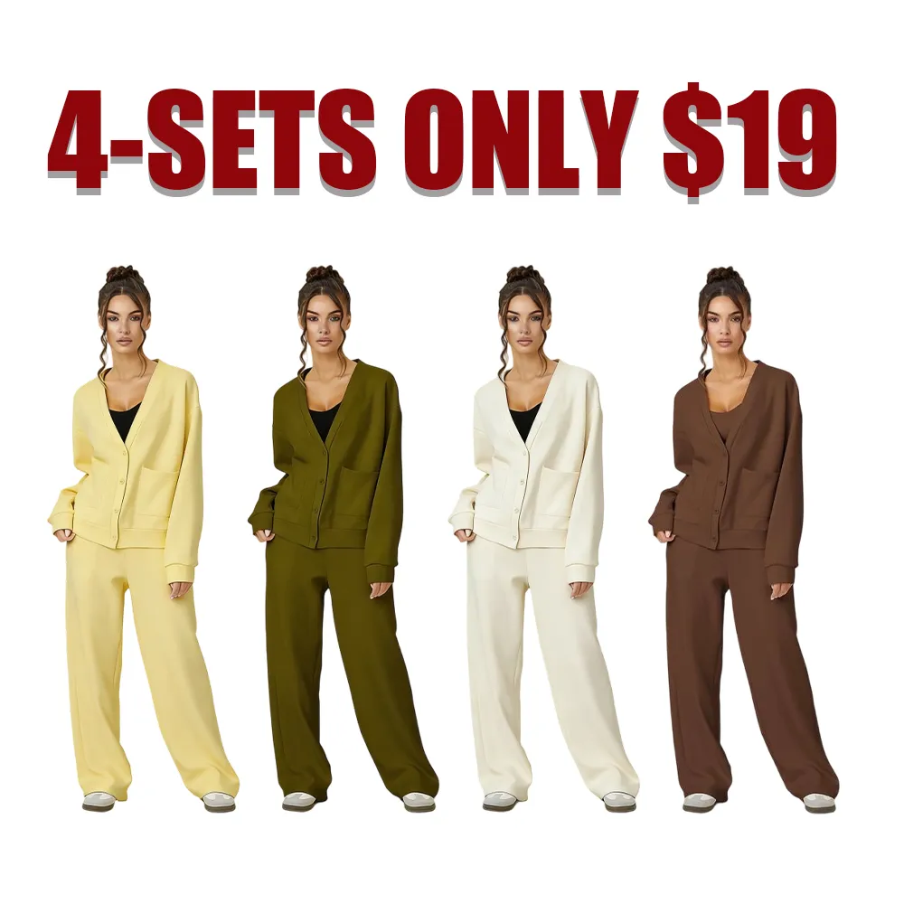 Women's Buttoned Casual Two-Piece Set