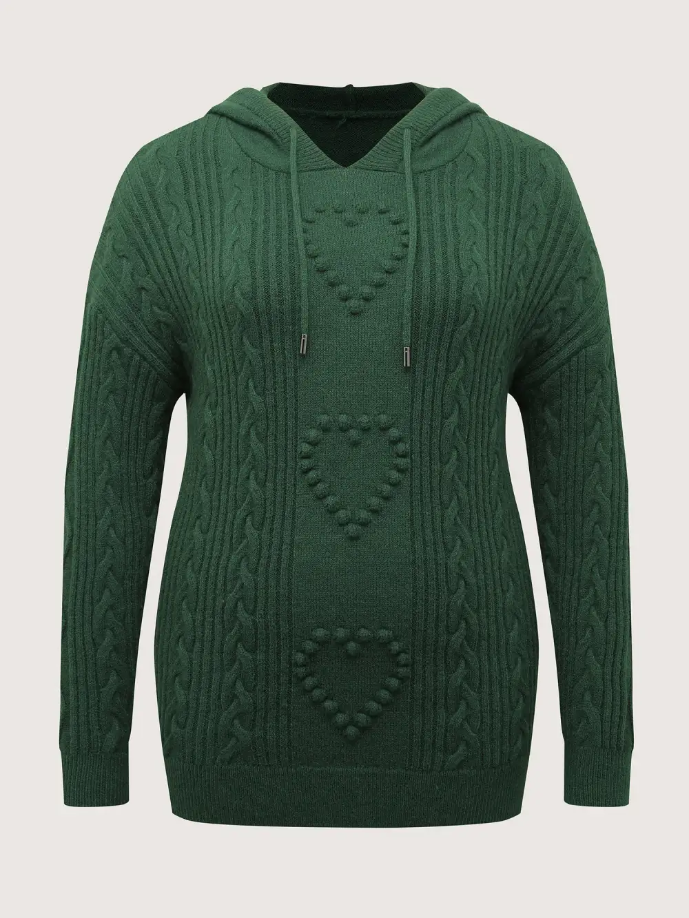 Stretchy Textured Hooded Drawstring Pullover