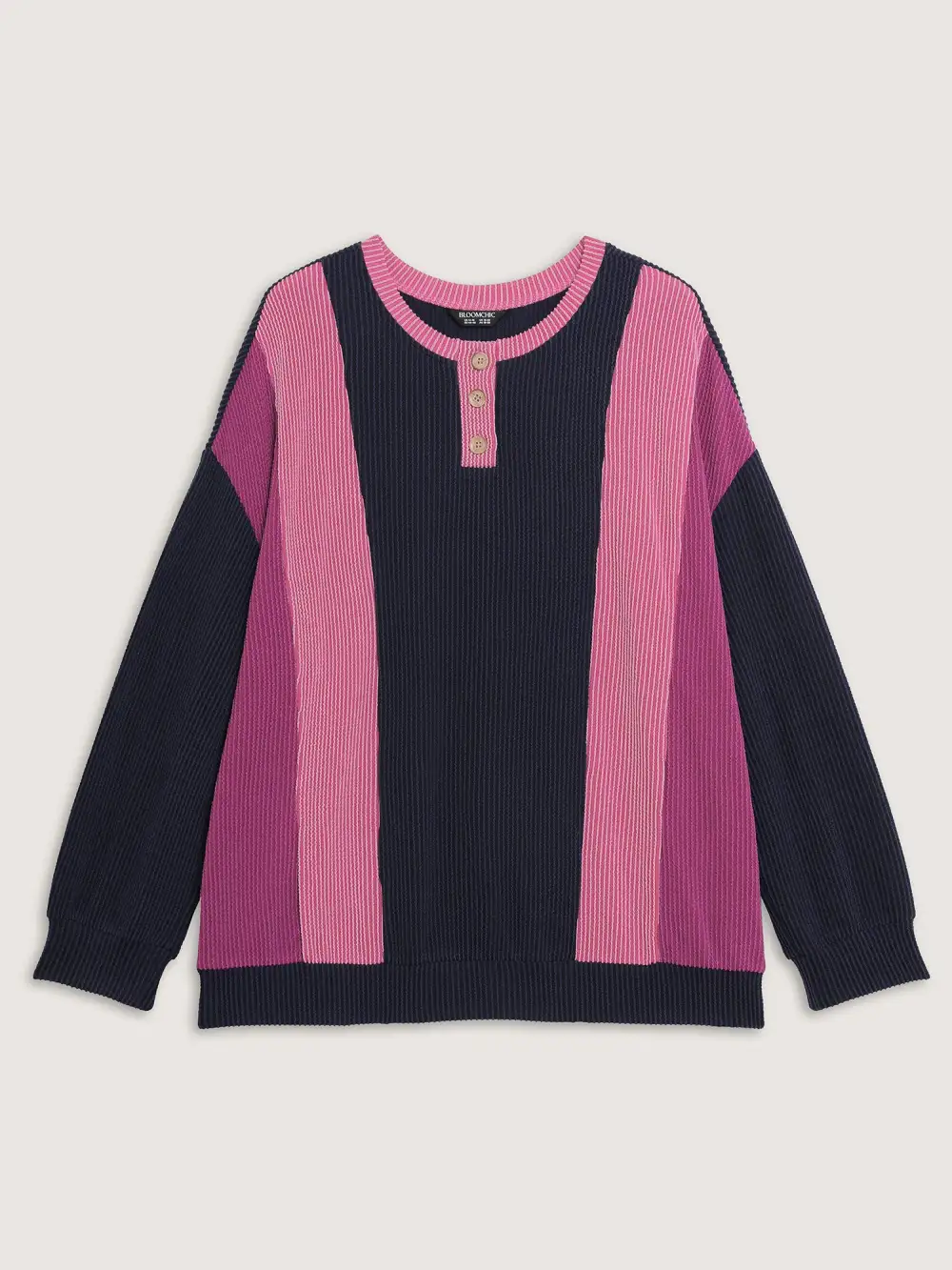 Color Contrast Relaxed Fit Spliced Sweatshirt