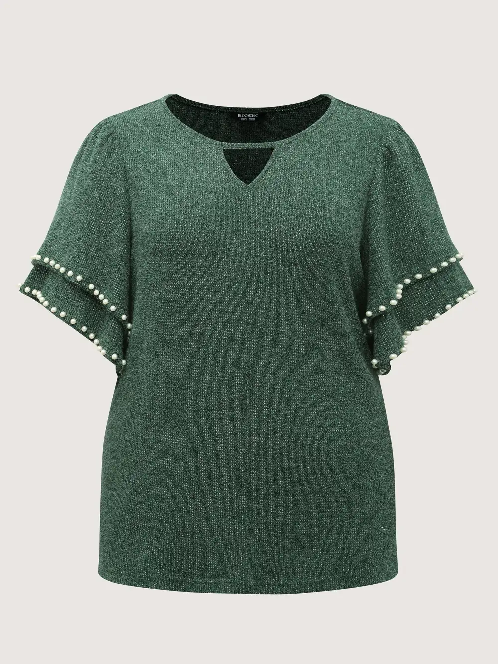Textured Bead Layered Sleeve T-Shirt