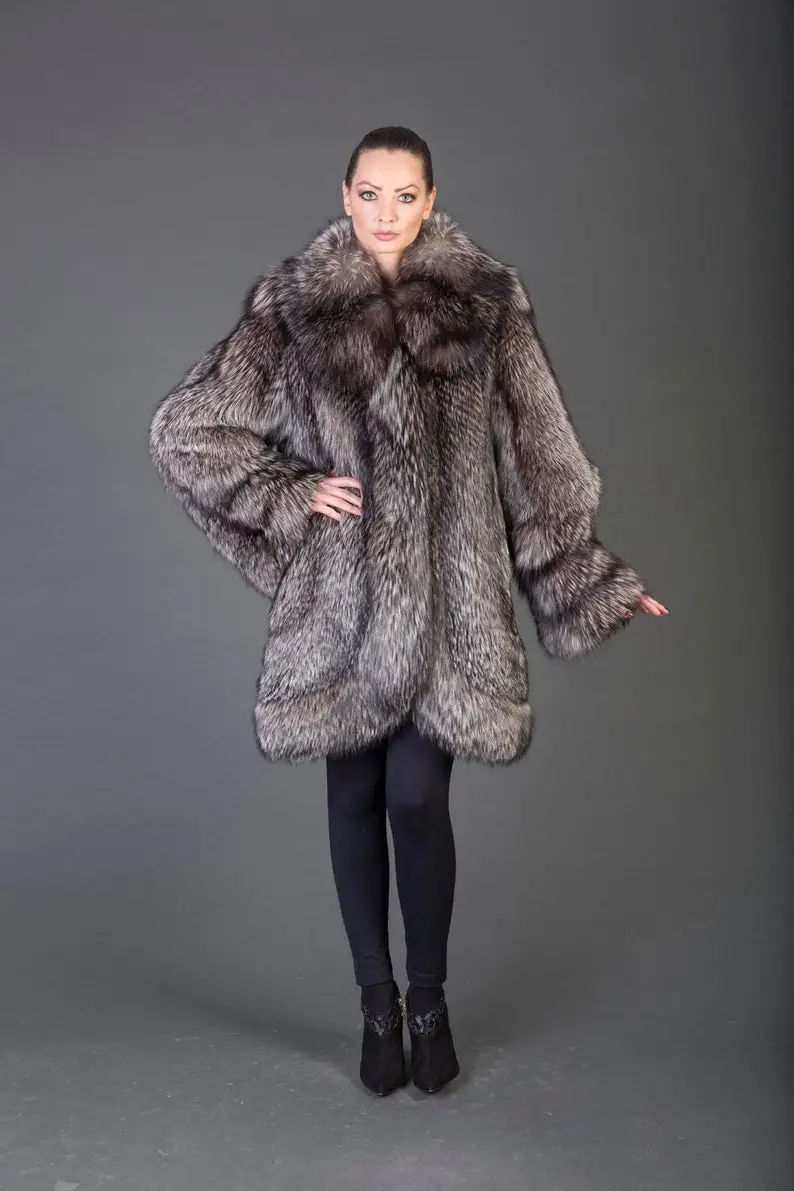 Silver Fox Fur coat