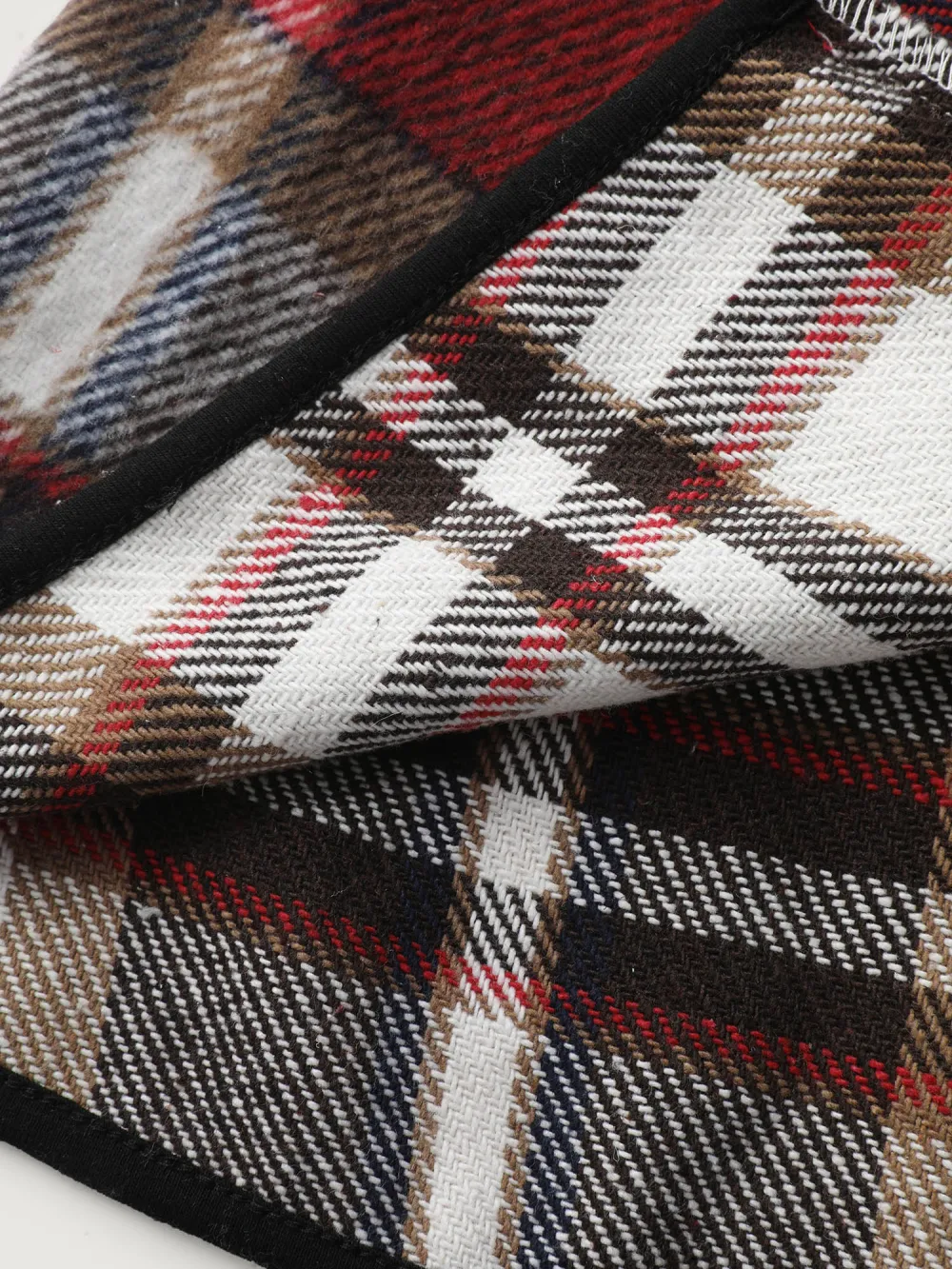 Plaid Curvy Hem Open-Front Vest