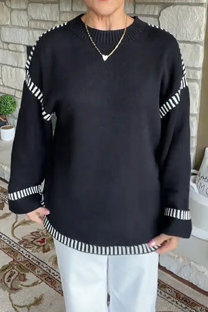 Women's casual contrasting sweater