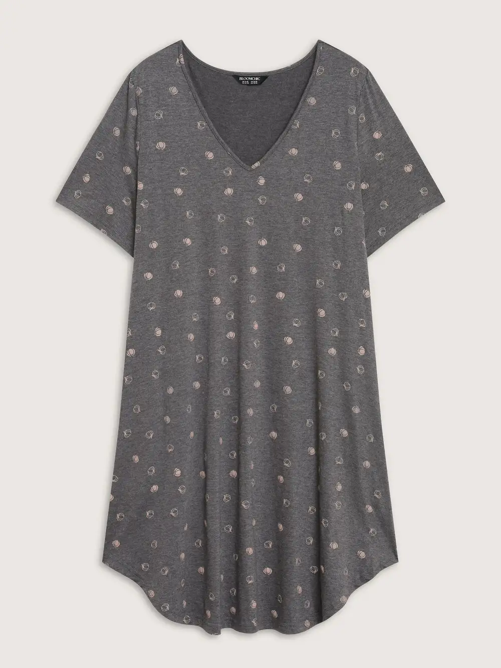 Halloween Print Stretchy V-Neck Lounge Dress