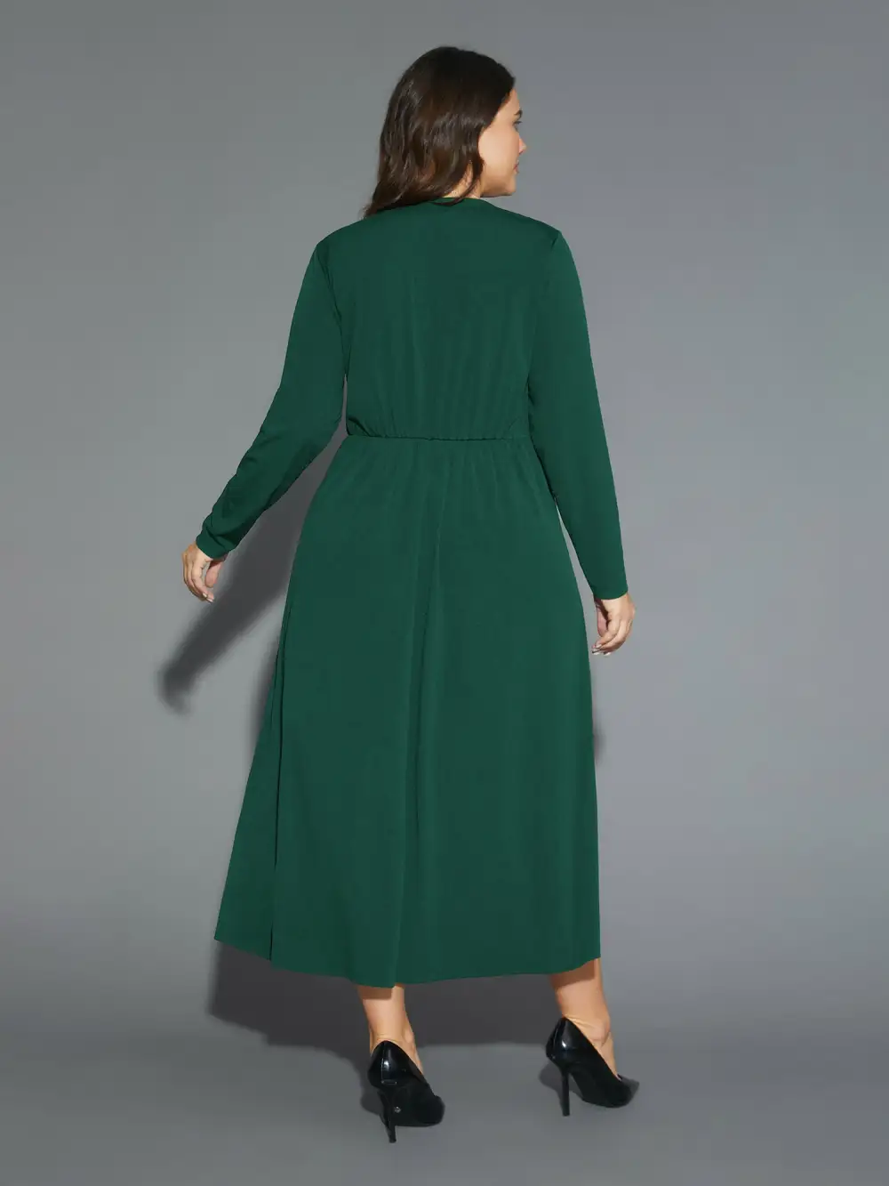 Sequin Patchwork Elastic Waist Midi Dress