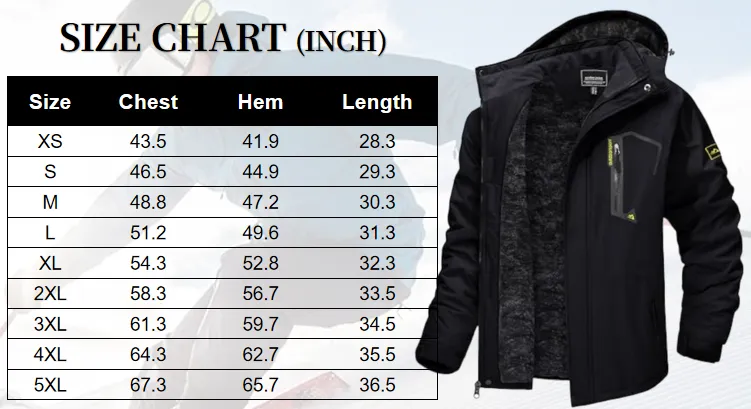 Men's Winter Skiing Jackets Water Resistant Fleece Coats