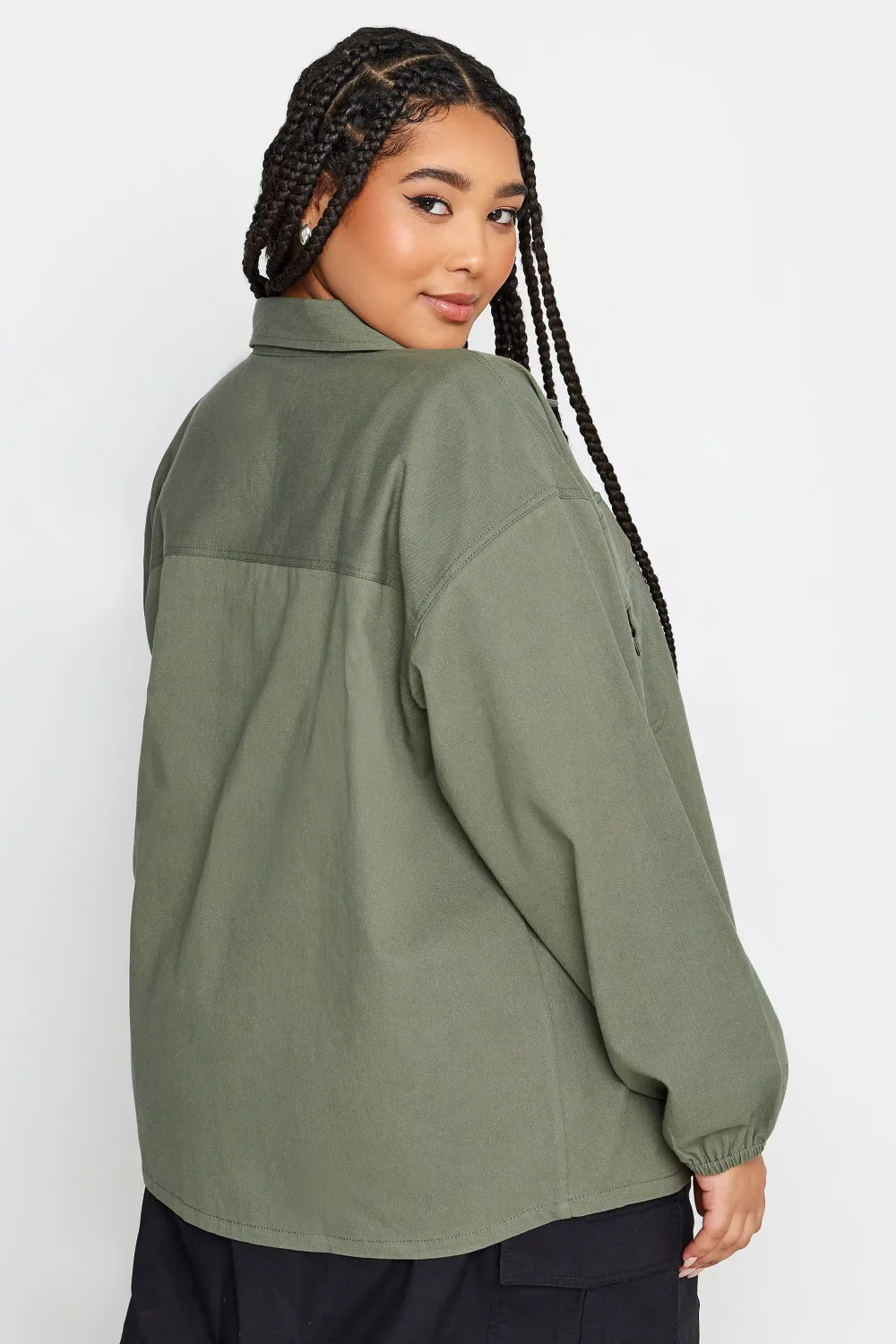 YOURS Curve Stone Brown Utility Bomber Jacket