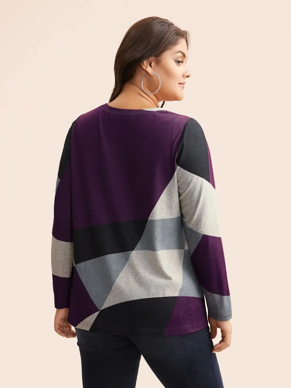 Round Neck Colorblock Contrast T-shirt