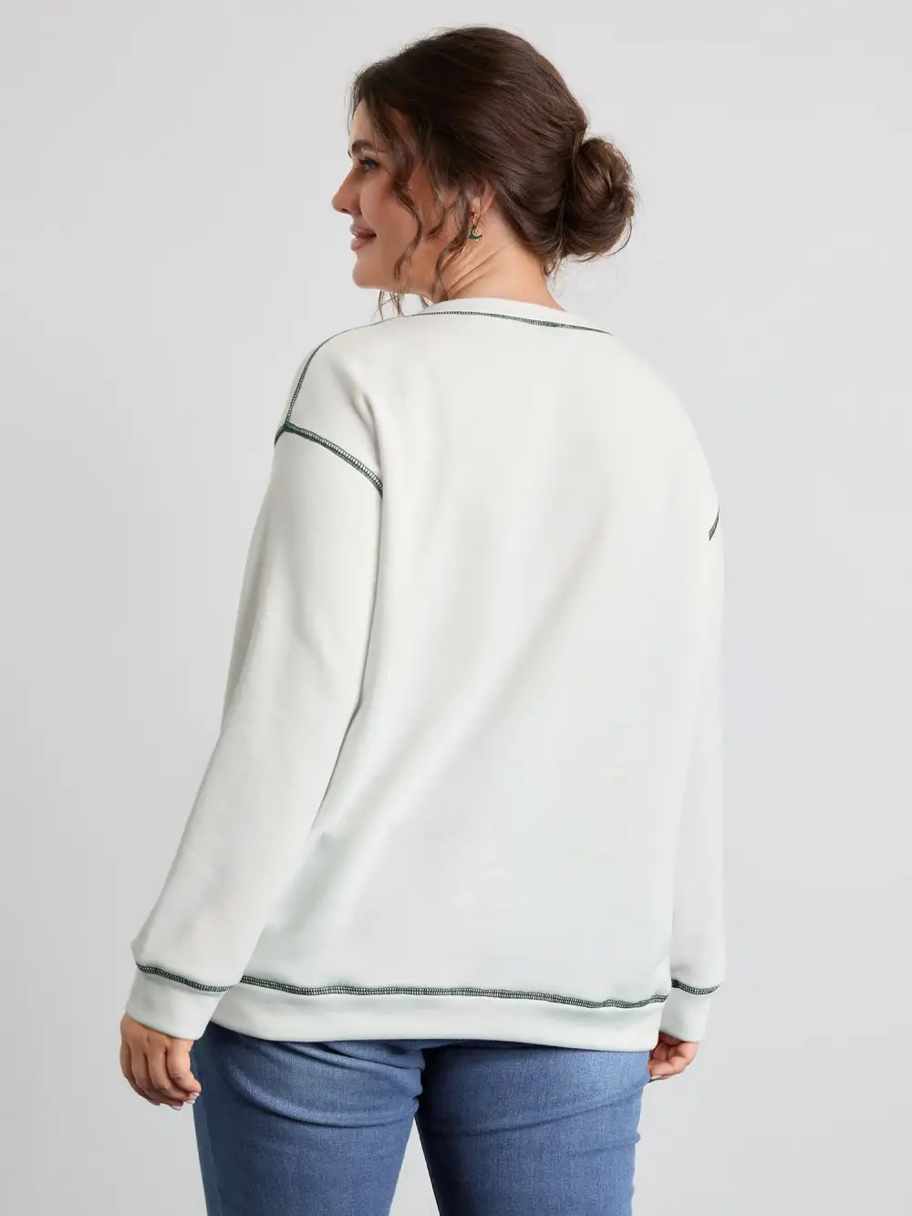 Bowknot Embroidery Relaxed-Fit Sweatshirt