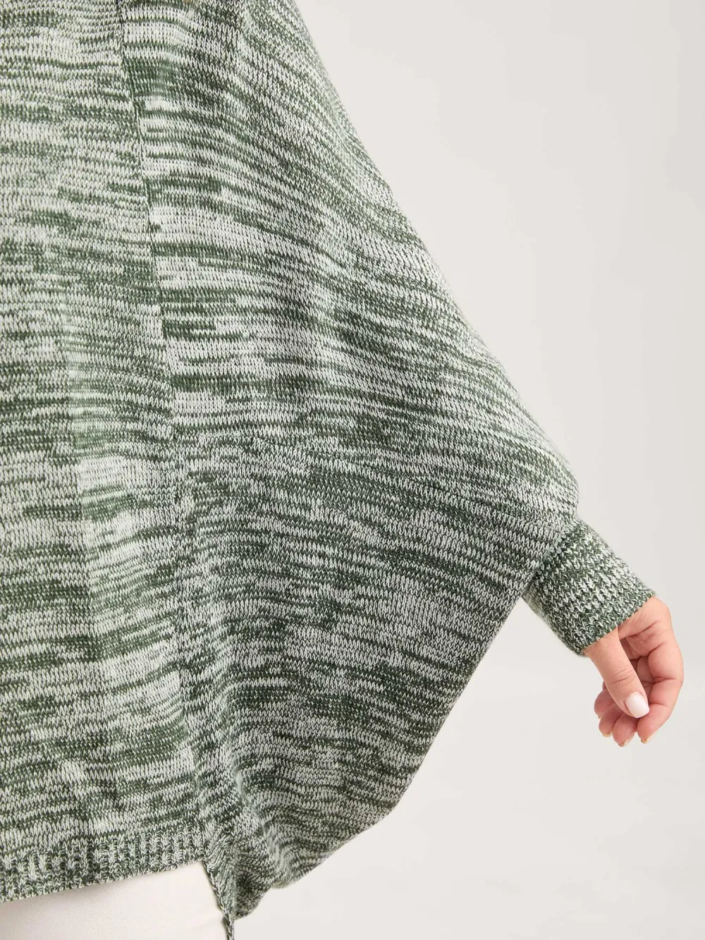 Color Contrast Dolman Sleeve Knit Cardigan