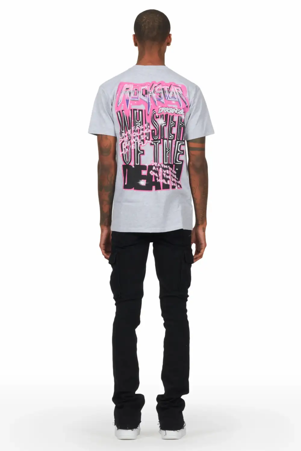 Obern Grey T-Shirt & Sarg Black Stacked Flare Jean Bundle