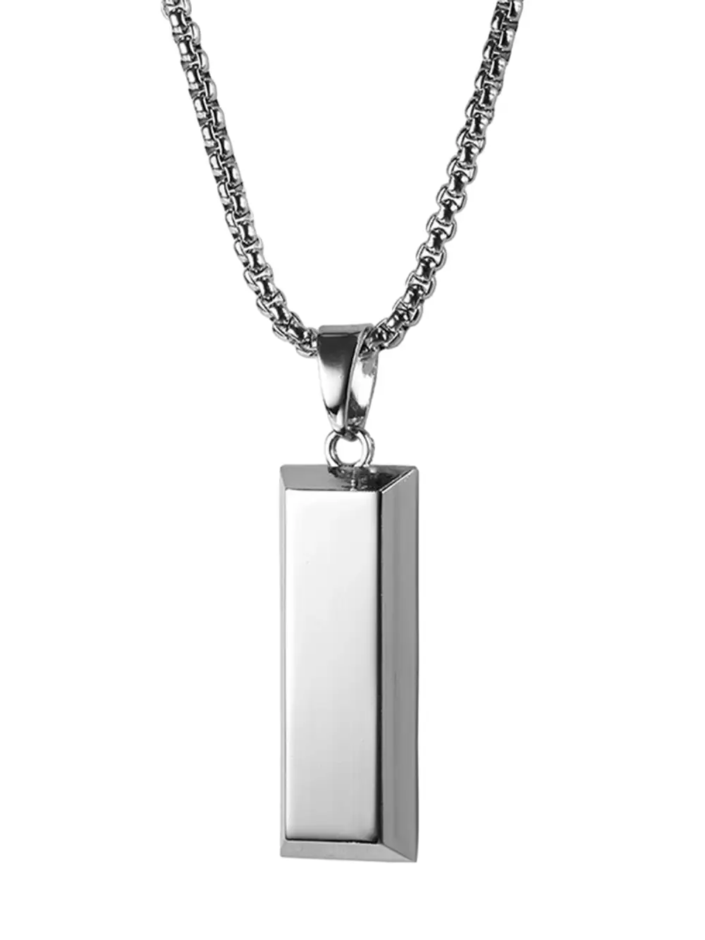 Gold Bar Hip Hop Pendant Necklace