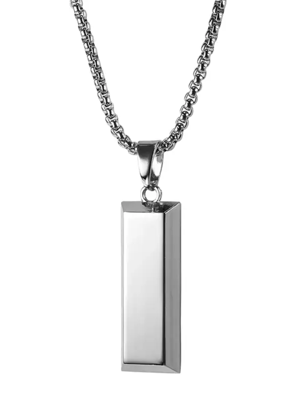 Gold Bar Hip Hop Pendant Necklace
