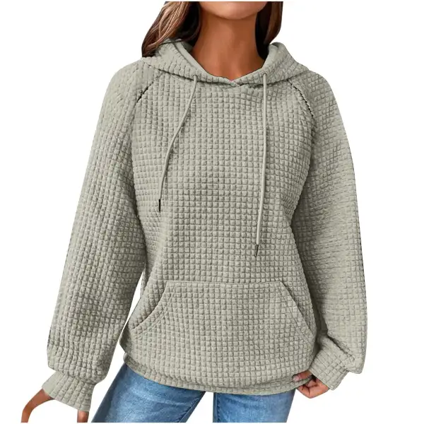 Sweaters for Womens Clearance,Women's Solid Raglan Sweater Hooded Sweater Long Sleeve Top Sweater Deals for Winter 2024 on Sale