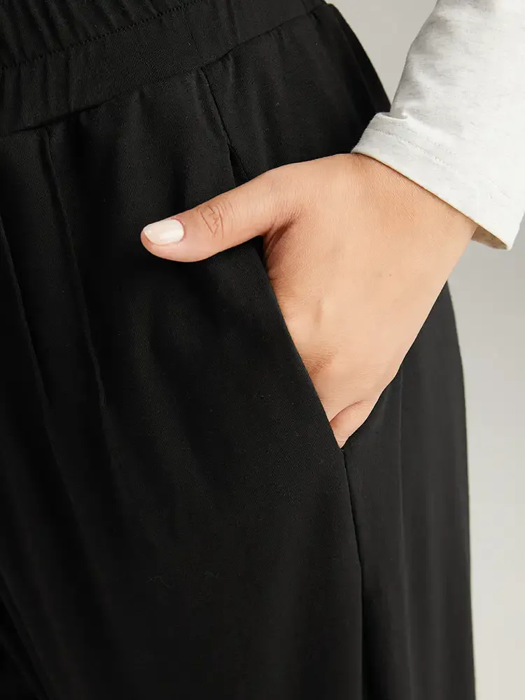 Solid Shirred Pocket Harem Sweatpants