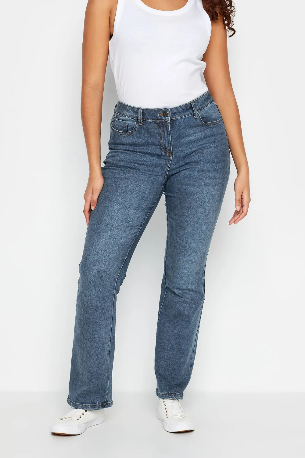 M&Co Blue Mid Wash Bootcut Jeans