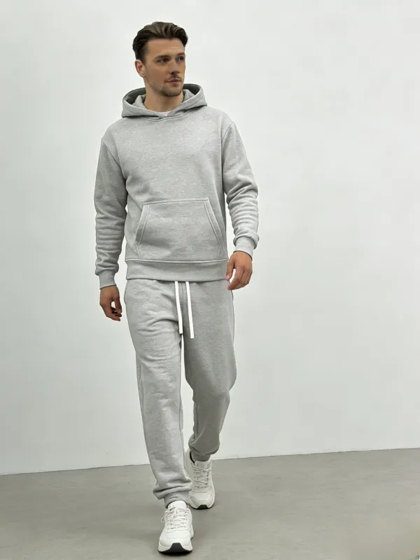 Men's Solid Color Two-Piece Tracksuit Set