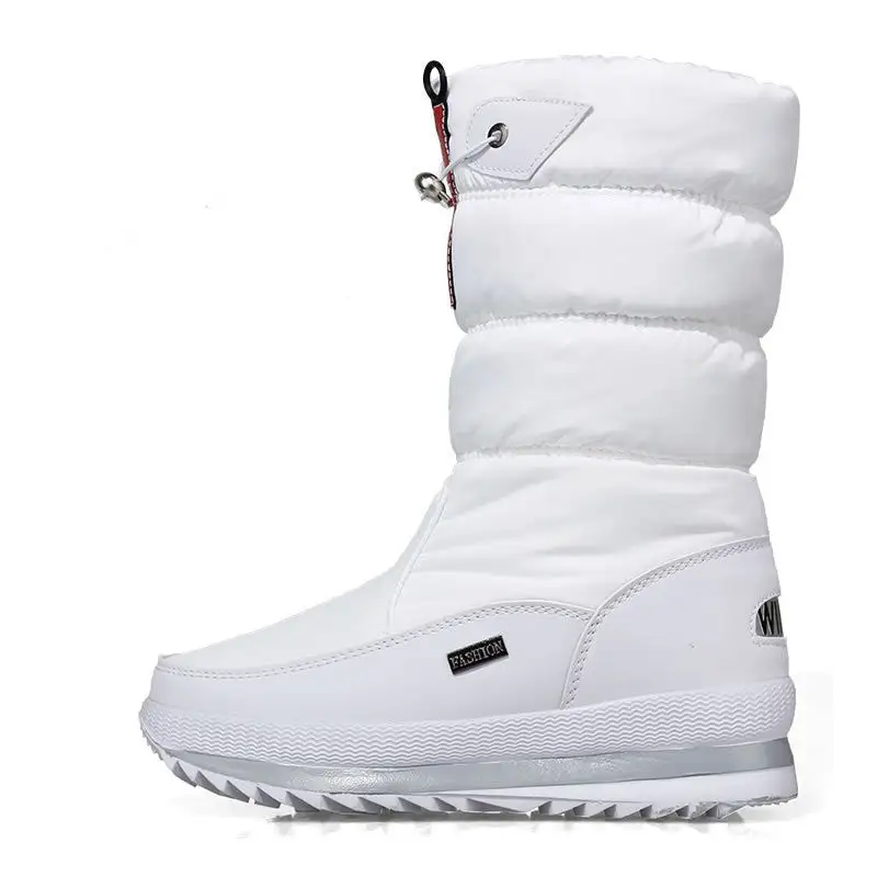 Winter fleece women's snow boots non-slip warm mid-barrel thickened casual cotton boots non-slip plus size women's cotton shoes