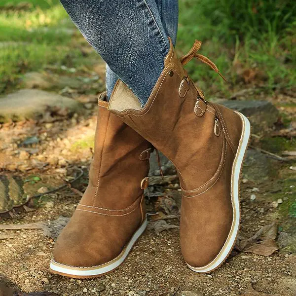 Women's Casual Lace-Up Flat Mid-Cut Snow Boots 10419158S