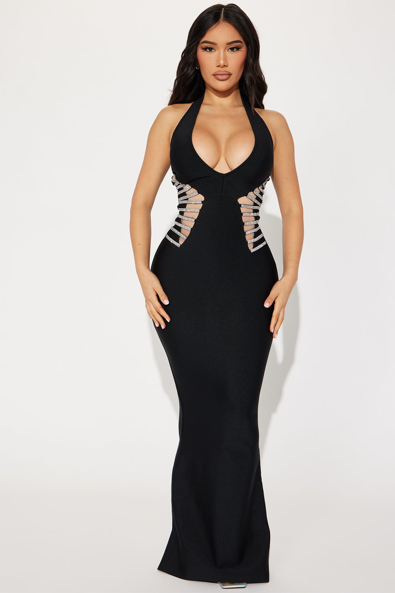 Carmen Bandage Maxi Dress - Black