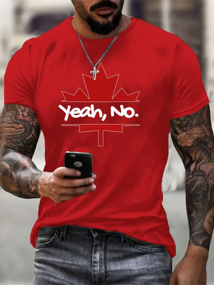 Round-Neck Short-Sleeved Shirt Yeah,No T-Shirt