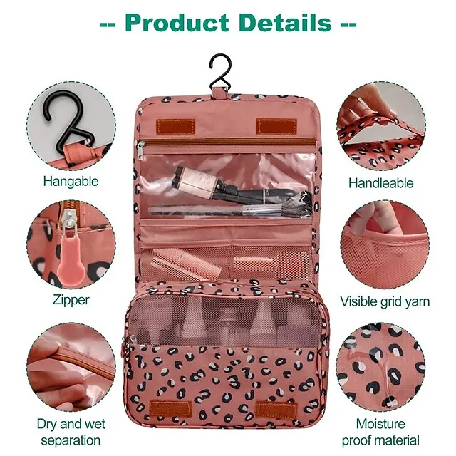 Women's Girls' Cosmetic Bag Oxford Cloth Party Daily Holiday Zipper Large Capacity Waterproof Foldable Embroidery Wine Pink Dusty Rose