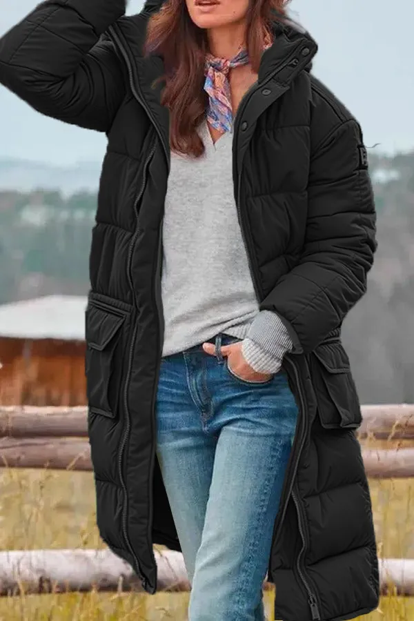 ONLY ONLPUK LONG PUFFER hooded long jacket