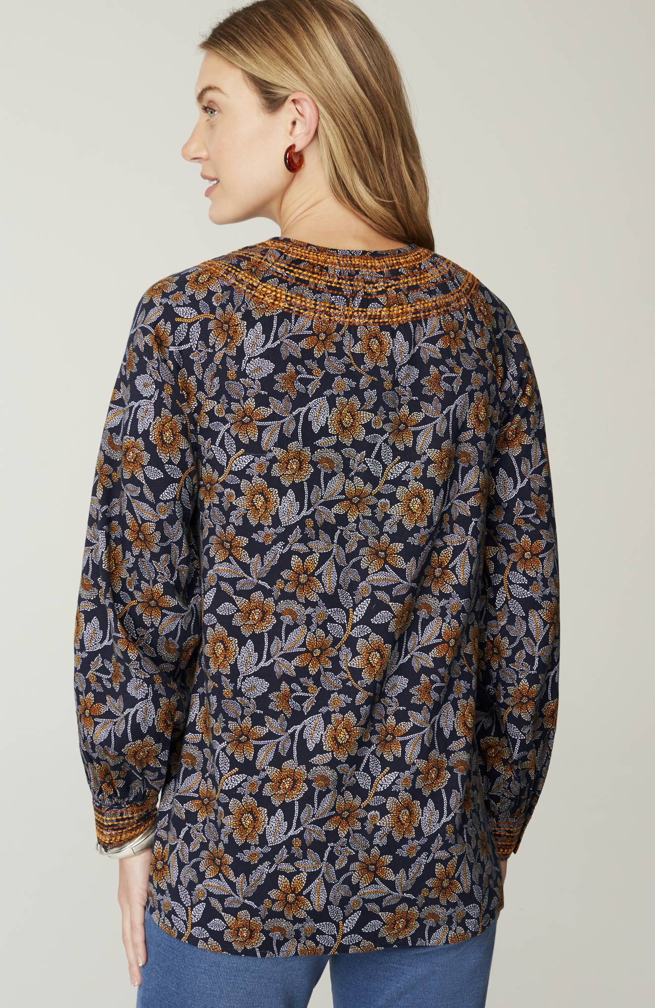 pure jill twill embroidered tunic