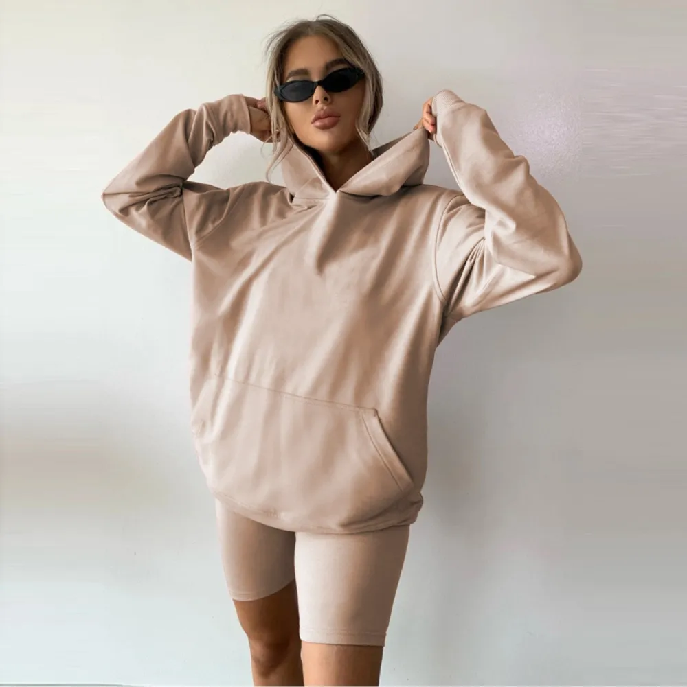 Casual Cozy Solid Color  Sports two-piece suits
