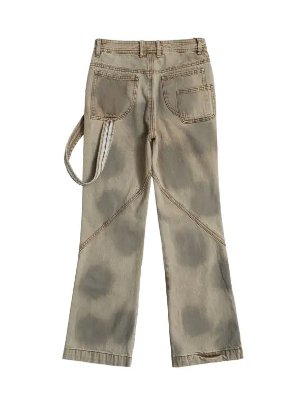 Street Hip-Hop Loose Nostalgic Washed Jeans