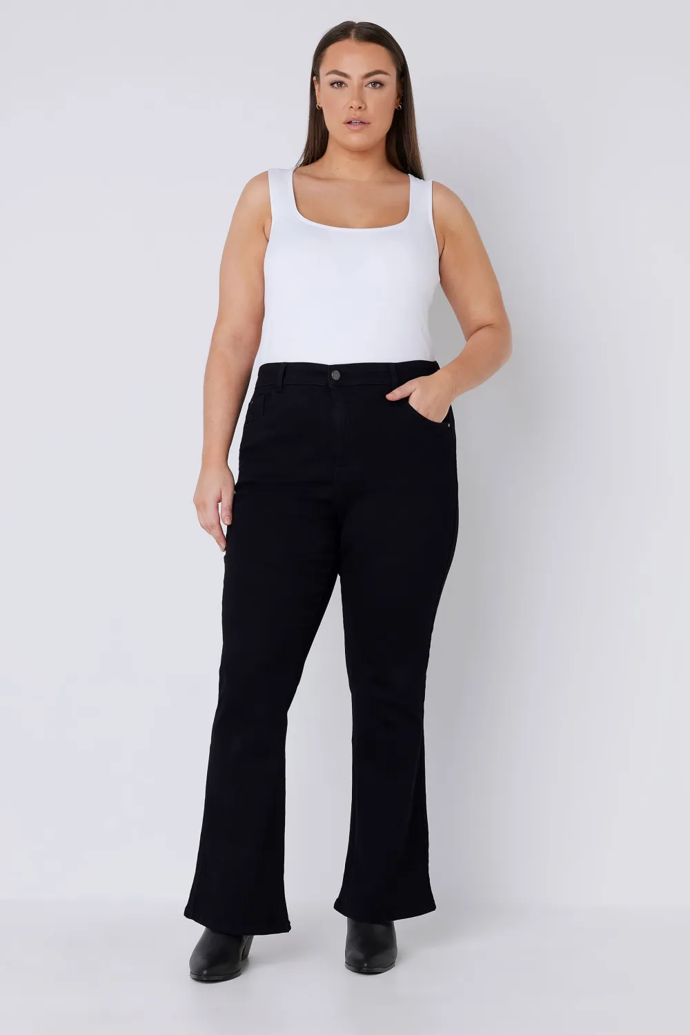 EVANS Curve Fit Black Bootcut Jeans