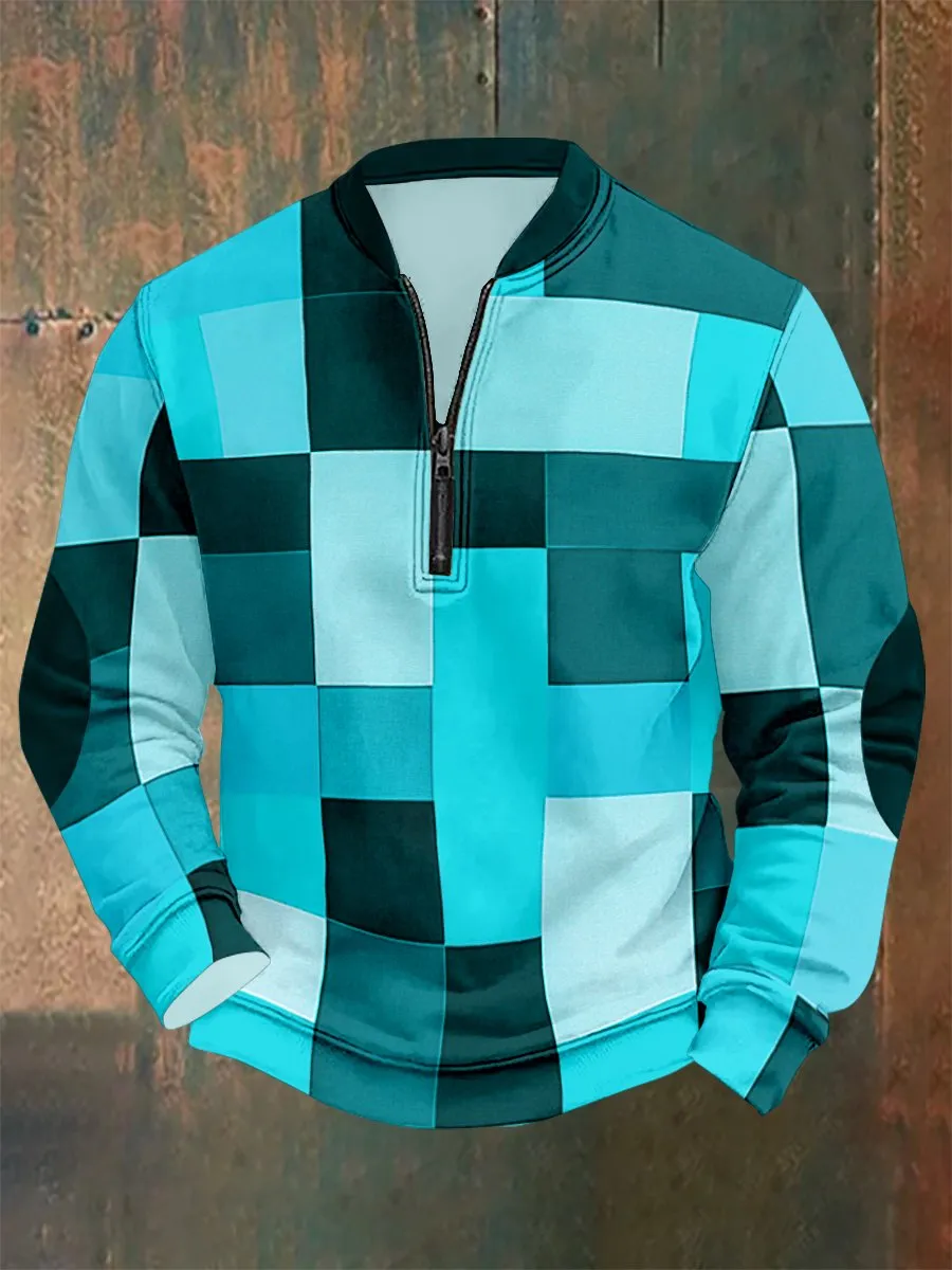 Men's Vintage Geometric Style Print Sweatshirt