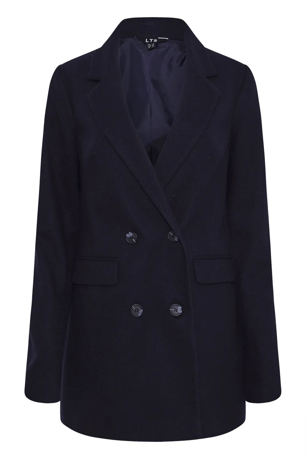 LTS Tall Light Blue Double Breasted Brushed Jacket