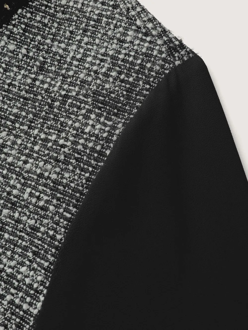 Tweed Pearl Collar Semi-Sheer Midi Dress