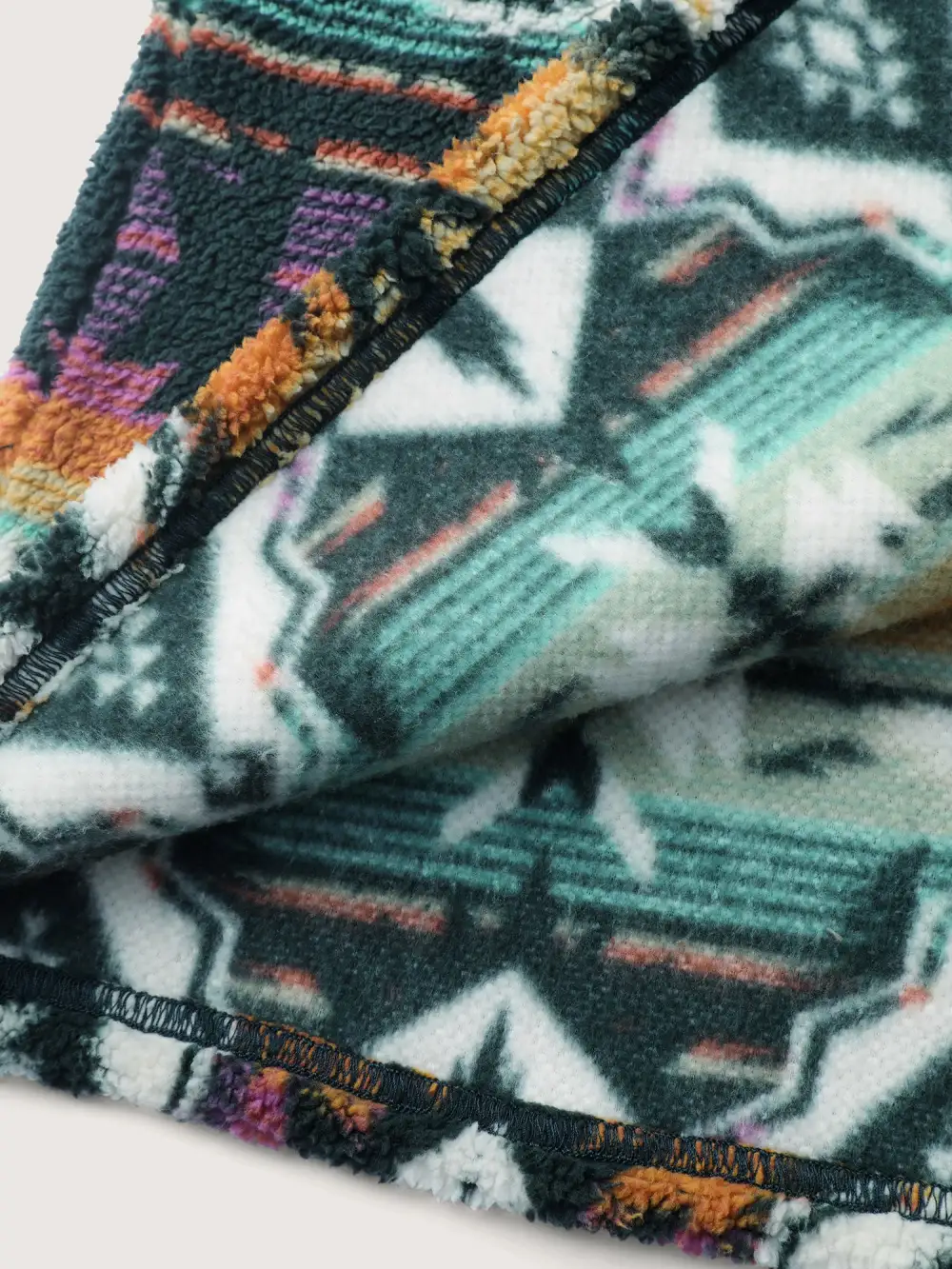 Boho Print Zipper Front Sweatshirt