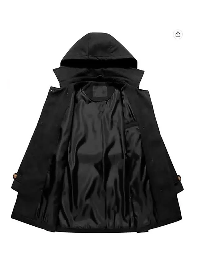Women's Winter Coat Long Overcoat with Belt Fall Pea Coat wirh Hood Elegant Windproof Warm Trench Coat with Pockets Contemporary Casual Trendy Jacket Long Sleeve Black Army Green Camel
