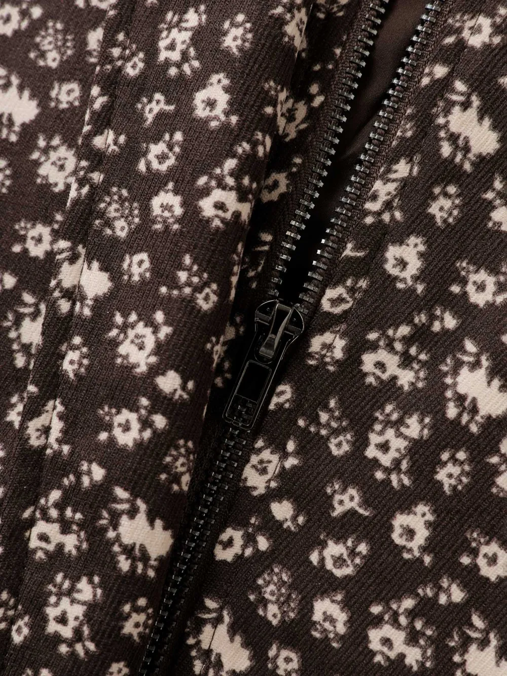 Floral Print Contrast Collar Jacket