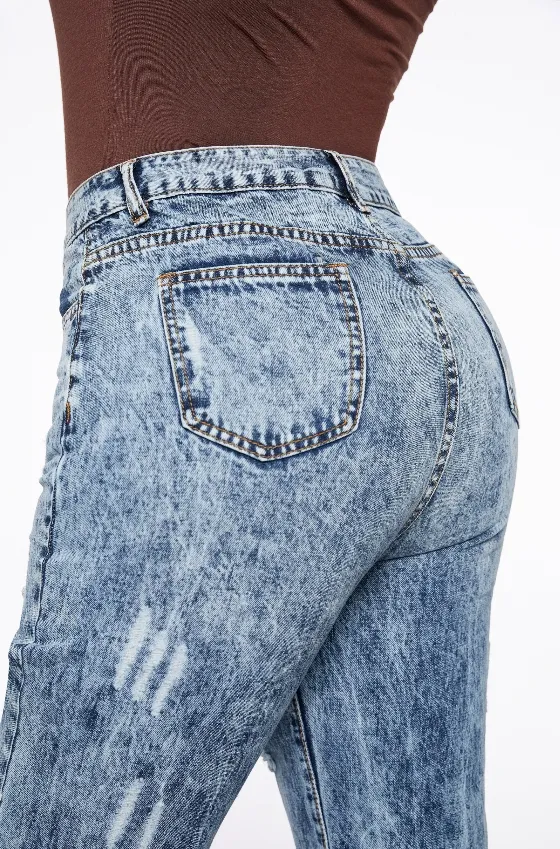 90s Vintage Thigh Distressed Baggy Jeans